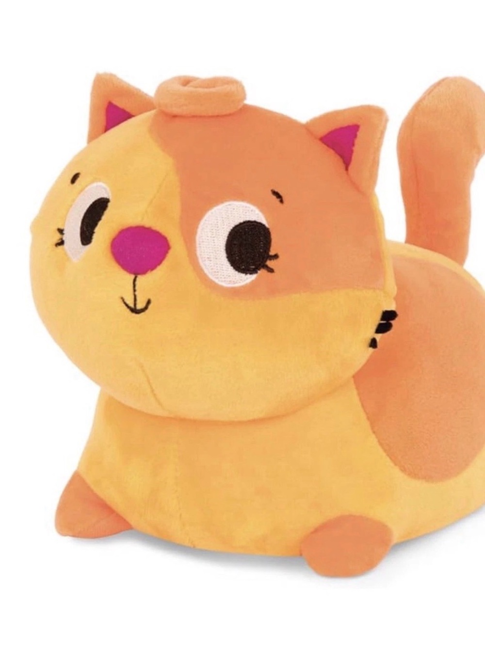 Plush Orange Cat Toy for Small Pets - Soft Squeaky Playmate